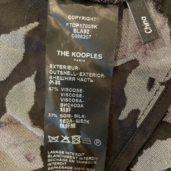 Kooples Velvet top with Neon Rose Motif - Picture 7 of 7